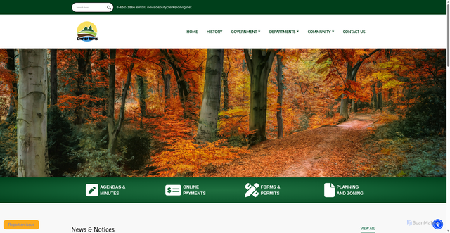 Security scan screenshot of https://cityofnevismn.gov/