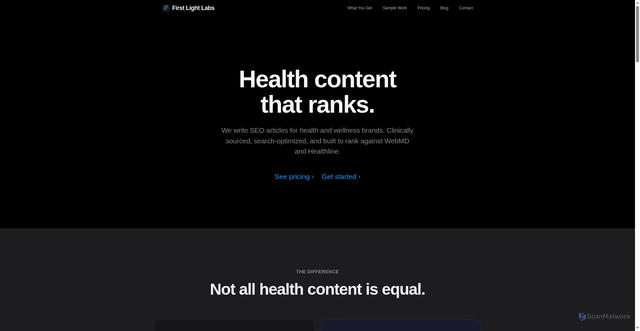 Security scan screenshot of https://first-light-labs.pages.dev/