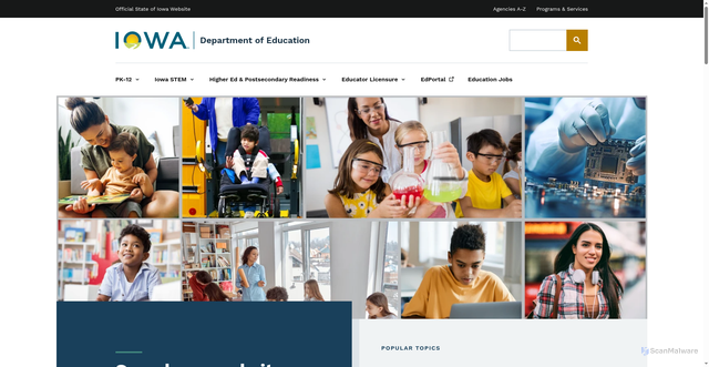 Security scan screenshot of https://educate.iowa.gov/