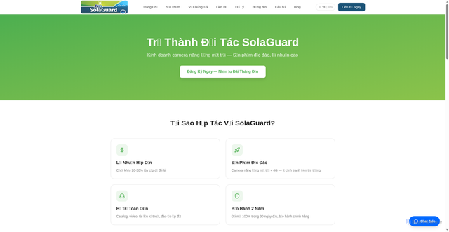 Security scan screenshot of https://solaguard-website.pages.dev/vi/dai-ly/