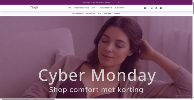 Security scan screenshot of https://comfitunderwear.nl/