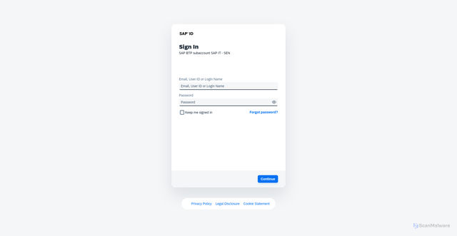 Security scan screenshot of https://sen-sapit.authentication.eu30.hana.ondemand.com