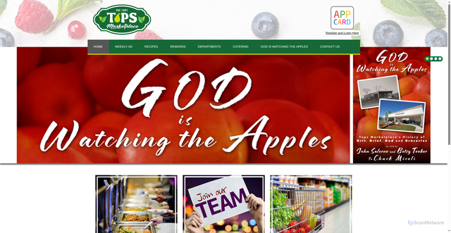 Security scan screenshot of https://www.topsmarketplace.com/