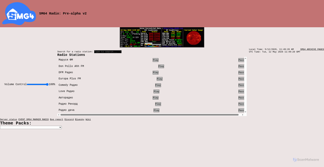 Security scan screenshot of https://smg4radiobetawebv2.pages.dev/smg4markerradio