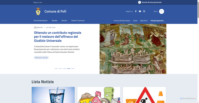 Security scan screenshot of https://www.comune.pofi.fr.it