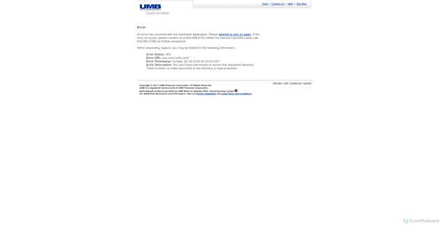 Security scan screenshot of https://esp-csmr.umb.com