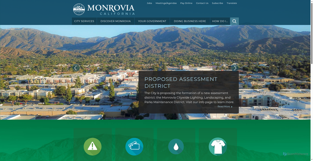 Security scan screenshot of https://www.monroviaca.gov/