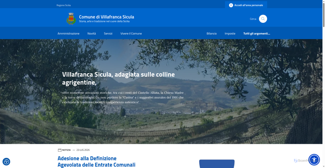 Security scan screenshot of https://comune.villafrancasicula.ag.it