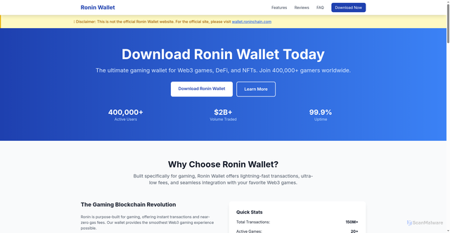 Security scan screenshot of http://roninchain.co.com/
