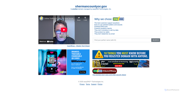 Security scan screenshot of http://shermancountyor.gov/