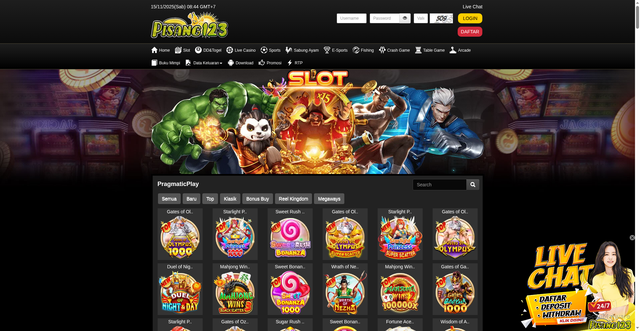 Security scan screenshot of https://tourpisang123.com/desktop/game/slot/pragmaticplay