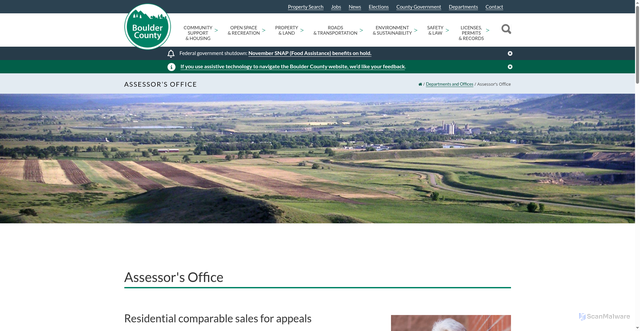 Security scan screenshot of https://bouldercounty.gov/departments/assessor/