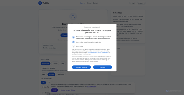 Security scan screenshot of https://cockatoo.win/