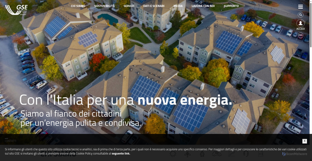 Security scan screenshot of https://www.gse.it/