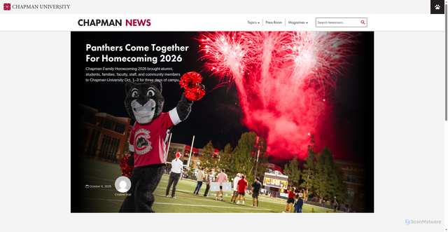 Security scan screenshot of https://news.chapman.edu/news-stories-homepage-2/