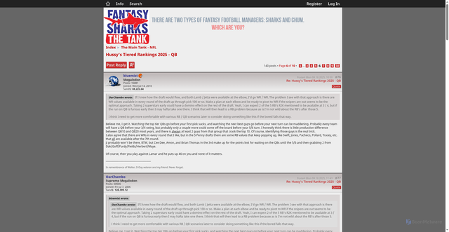 Security scan screenshot of https://www.fantasysharks.com/forum/viewtopic.php?p=5818204