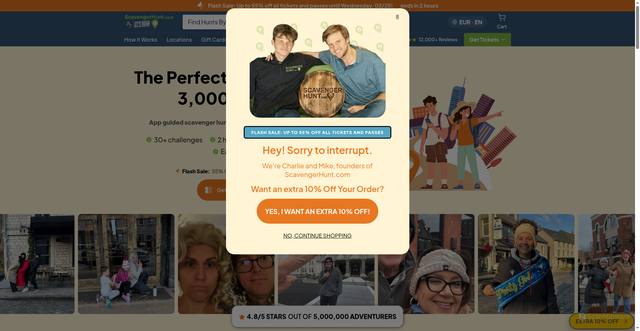 Security scan screenshot of https://scavengerhunt.com