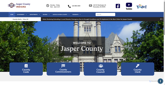 Security scan screenshot of https://jaspercountyin.gov/