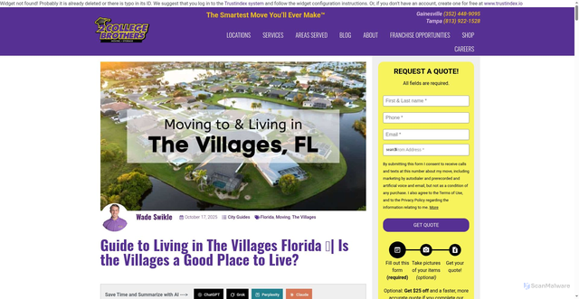 Security scan screenshot of https://2collegebrothers.com/blog/moving-to-living-in-the-villages-florida/
