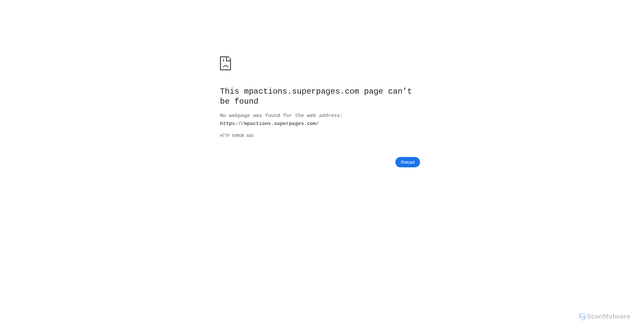 Security scan screenshot of https://mpactions.superpages.com