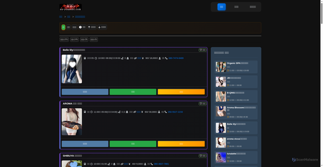 Security scan screenshot of http://es-yoasobi.com/area/%E6%9D%B1%E4%BA%AC%E9%83%BD/%E6%B8%8B%E8%B0%B7%E3%83%BB%E6%81%B5%E6%AF%94%E5%AF%BF%E3%83%BB%E4%BB%A3%E5%AE%98%E5%B1%B1/