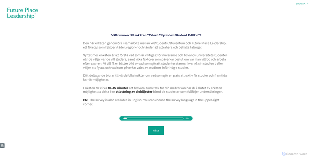 Security scan screenshot of https://www.surveymonkey.com/r/R6XHSVK?lang=sv