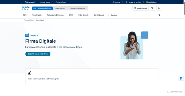Security scan screenshot of https://firma.infocert.it