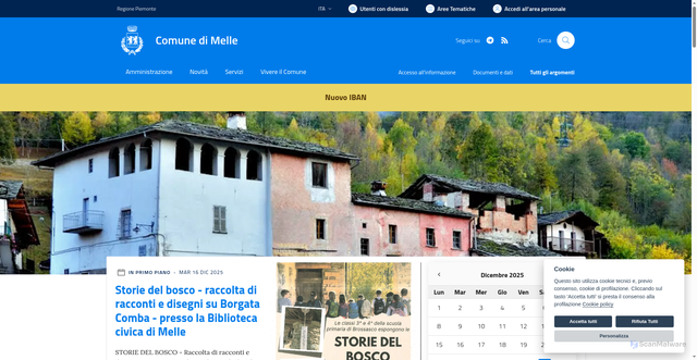 Security scan screenshot of https://www.comune.melle.cn.it/