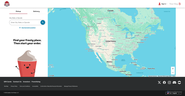 Security scan screenshot of https://order.wendys.com