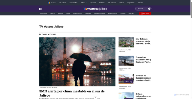 Security scan screenshot of https://aztecajalisco.com