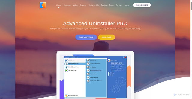 Security scan screenshot of https://www.advanceduninstaller.com
