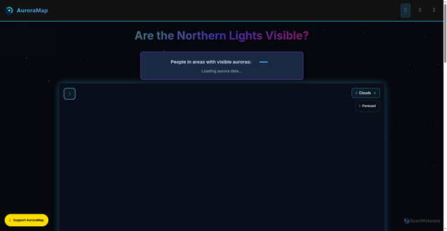 Security scan screenshot of https://auroramap.org/