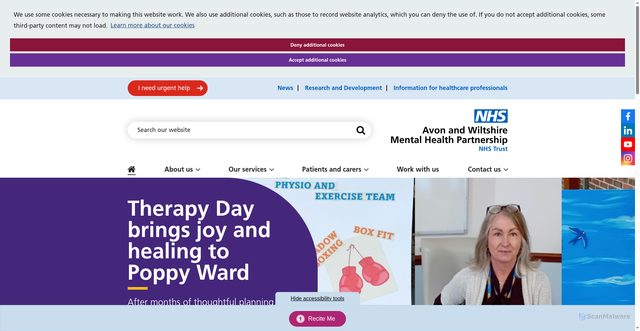 Security scan screenshot of https://www.awp.nhs.uk/