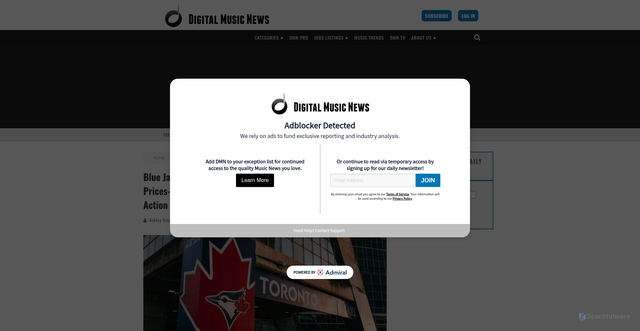 Security scan screenshot of https://www.digitalmusicnews.com/2025/10/24/ticketmaster-world-series-ticket-prices/