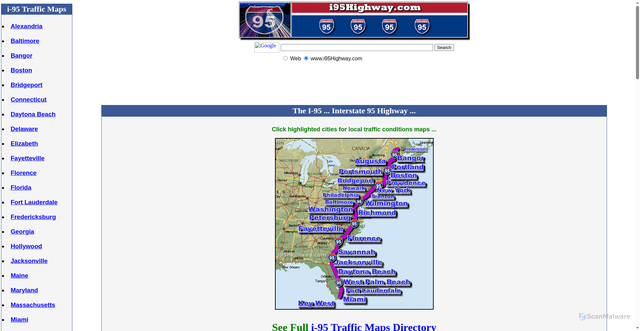 Security scan screenshot of http://www.i95highway.com/