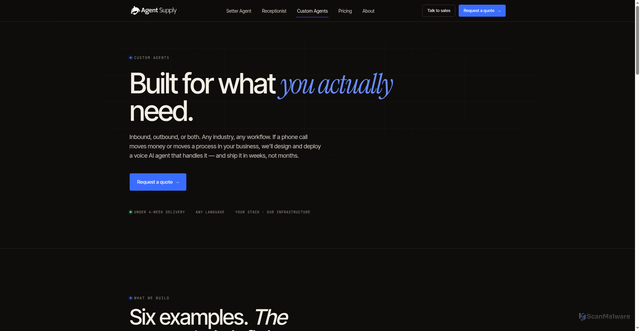 Security scan screenshot of https://agentsupply-website.pages.dev/custom-agents.html