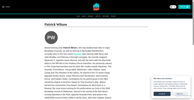 Security scan screenshot of https://talkhouse.com/author/patrick-wilson