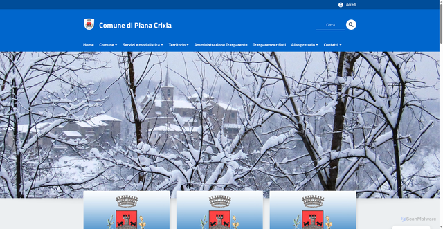 Security scan screenshot of https://www.comune.pianacrixia.sv.it/