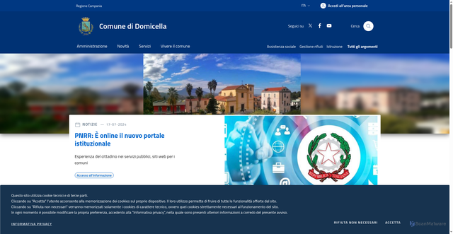 Security scan screenshot of https://www.comune.domicella.av.it/