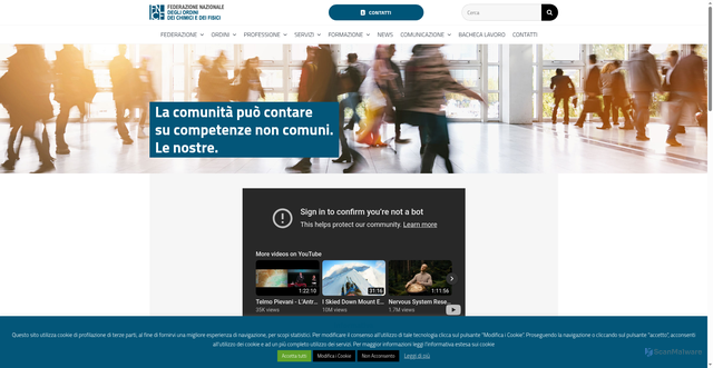 Security scan screenshot of https://www.chimicifisici.it/