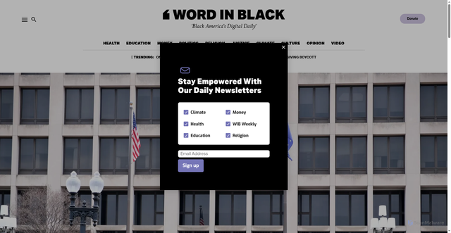 Security scan screenshot of https://wordinblack.com/2025/11/trump-plan-guts-education-dept-chaos/