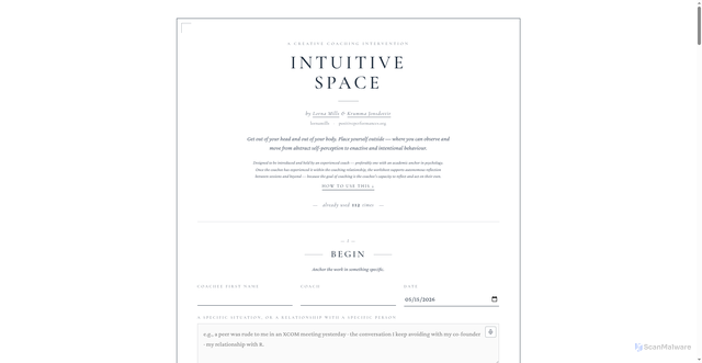 Security scan screenshot of https://intuitivespace.positiveperformances.org/