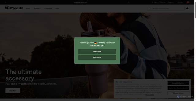 Security scan screenshot of https://ca.stanley1913.com/?srsltid=AfmBOop_LzDu0-GnblBV6nmXew61ZjKVUCKYuBbut-BfKjMyZ19aoFc4