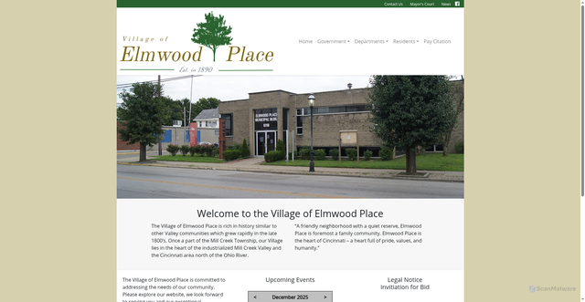 Security scan screenshot of https://elmwoodplace-oh.gov/