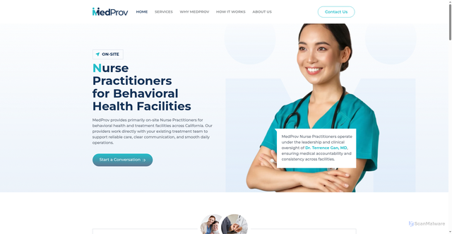 Security scan screenshot of https://medprov.com