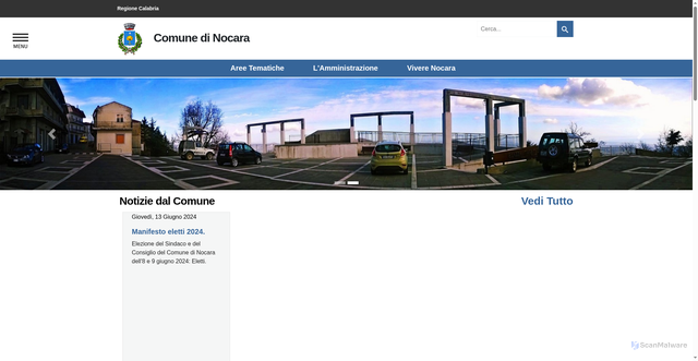 Security scan screenshot of https://www.comune.nocara.cs.it/
