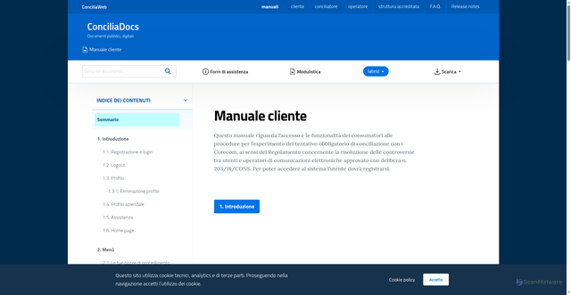Security scan screenshot of https://conciliadocs.agcom.it