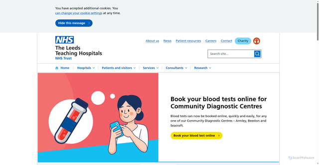 Security scan screenshot of https://www.leedsth.nhs.uk/