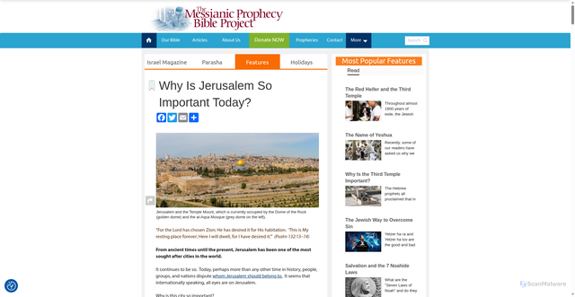 Security scan screenshot of https://www.messianicbible.com/feature/why-is-jerusalem-so-important-today/
