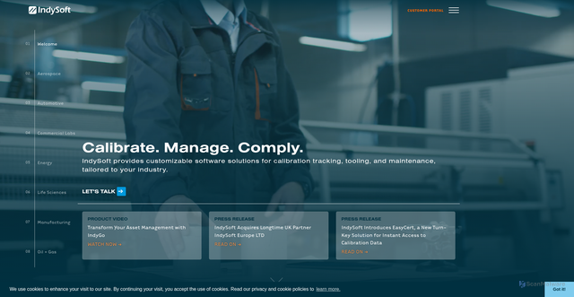 Security scan screenshot of https://indysoft.com
